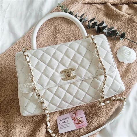 chanel coco handle white